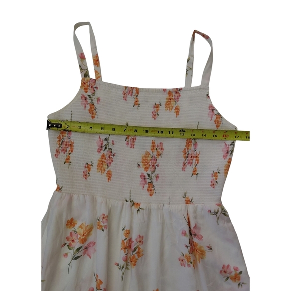 Old Navy Floral Midi Dress - Cream and Orange - Picture 2 of 6